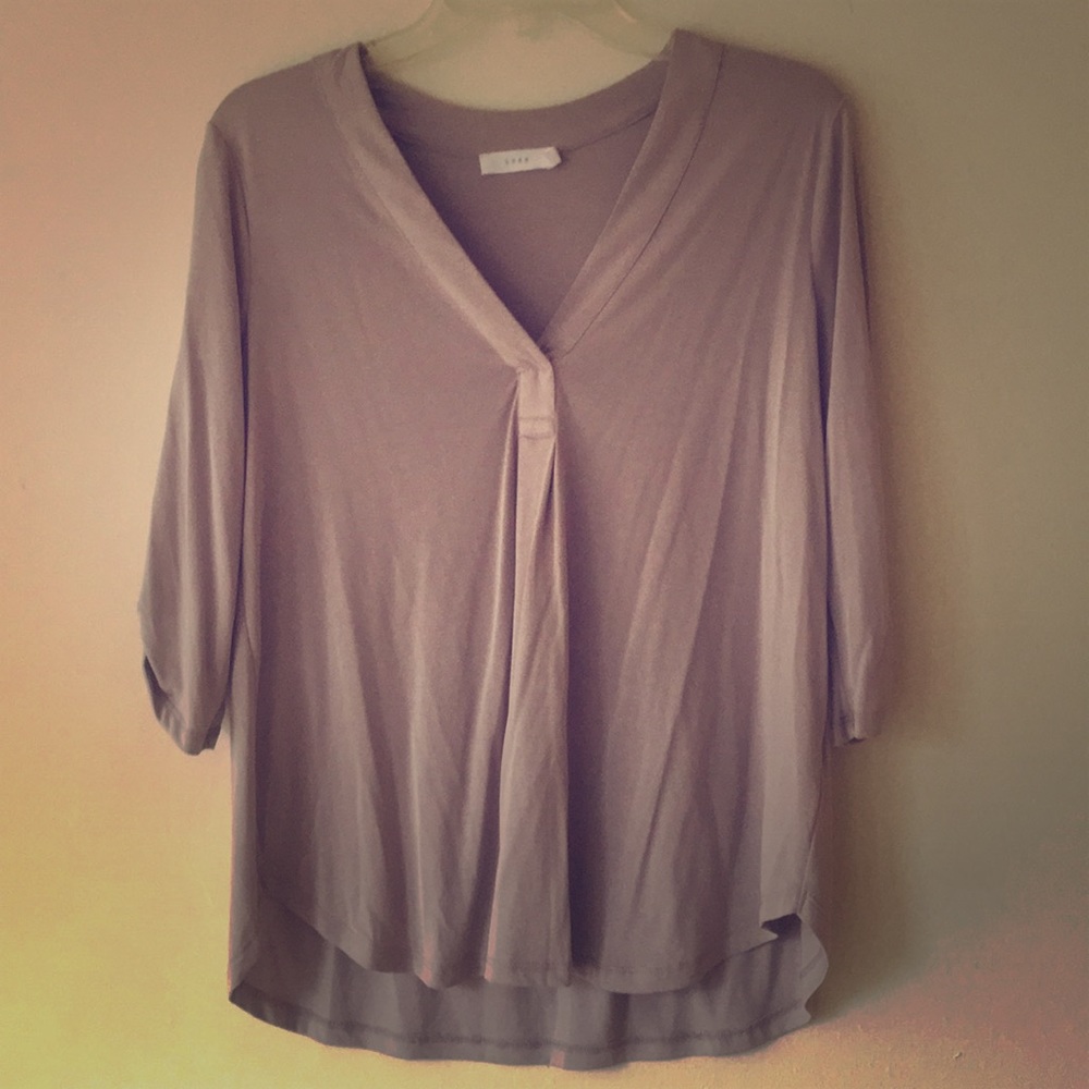 Soft gray lavender 3/4 sleeve shirt